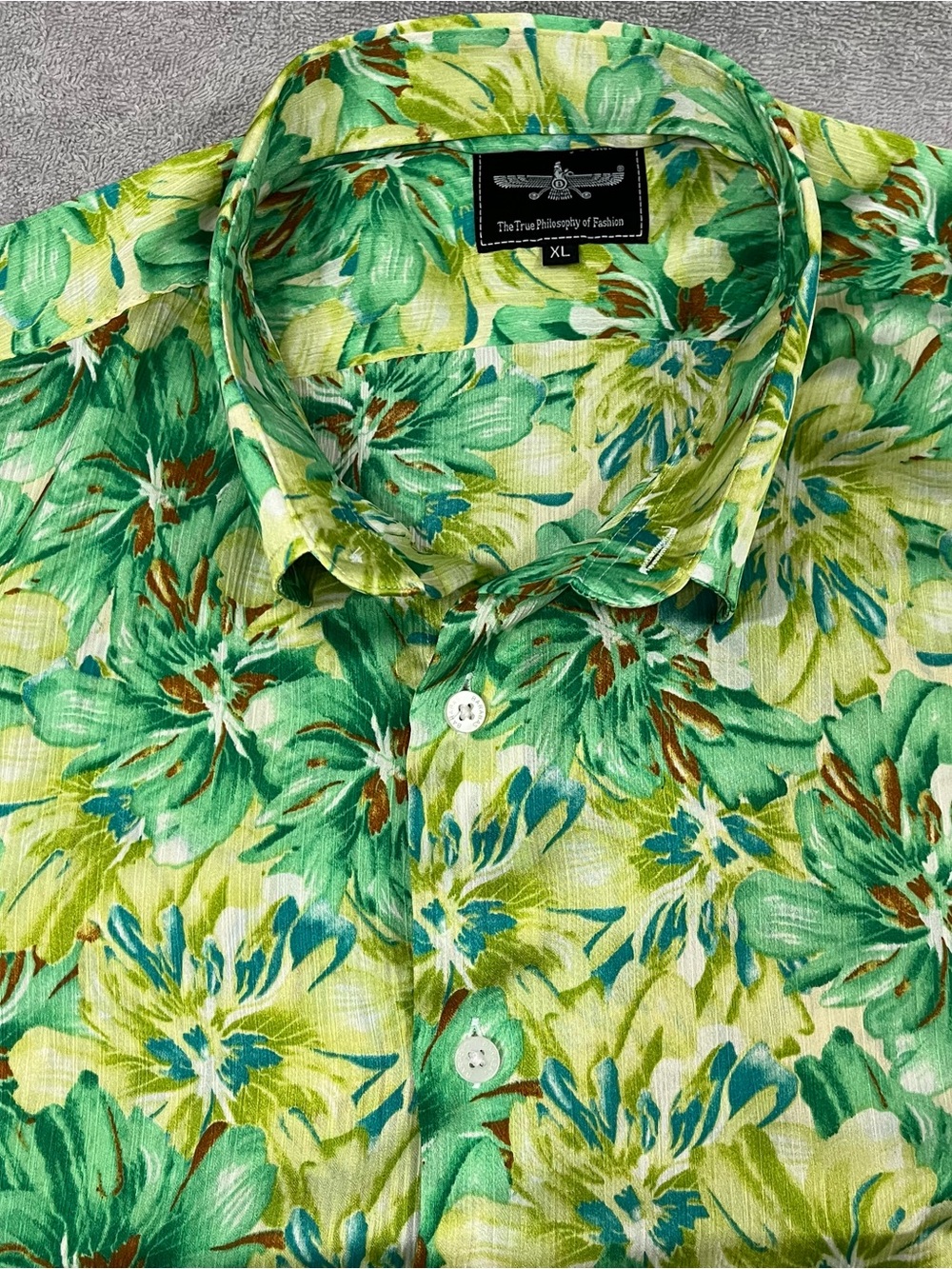 Barabas Short Sleeve Shirt Men Size XL Floral Casual Polyester Multicolor